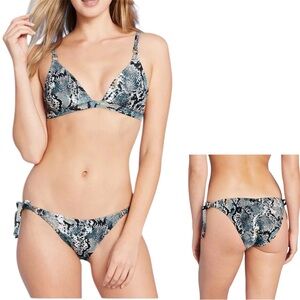 Women's Snakeskin Print 2 pc Bikini Set Large NWT